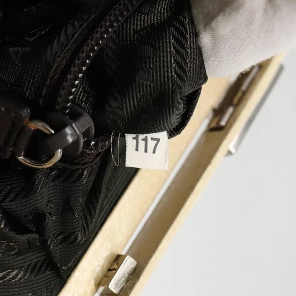 PRADA Hand Bag Canvas Silver Brown - Picture 14 of 15